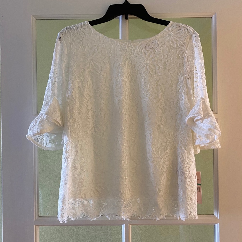 Nanette Nanette Lepore Short Frill Slv Crew Neck